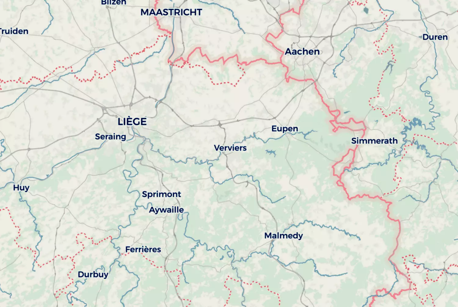 Route map: Luik (Bronnenroute) — Liège · Belgium