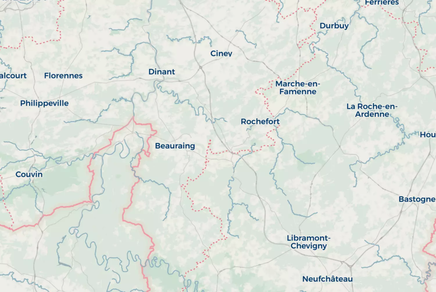 Route map: Bronnen van de Lesse — Luxembourg · Belgium