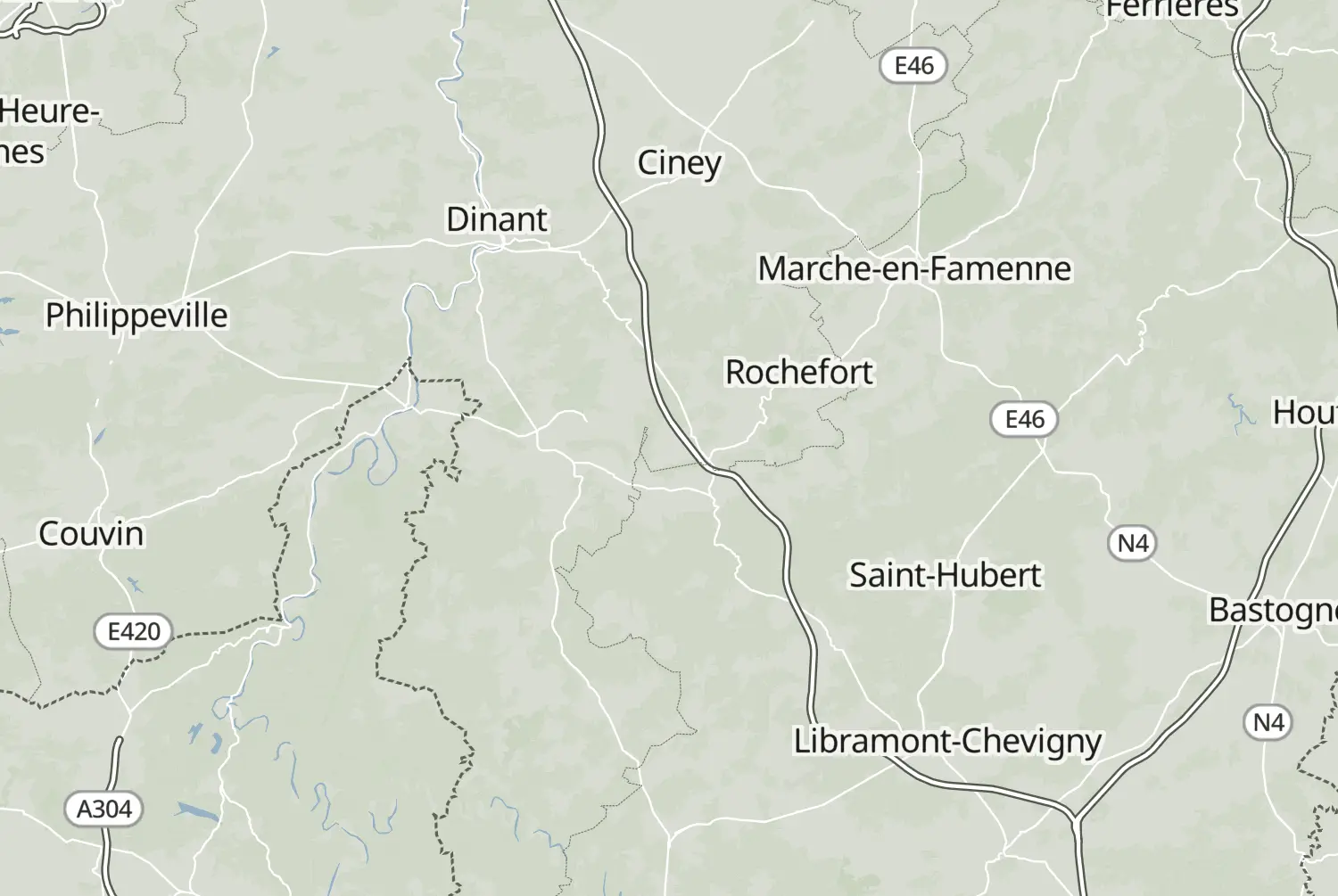 Route map: Bronnen van de Lesse — Luxembourg · Belgium