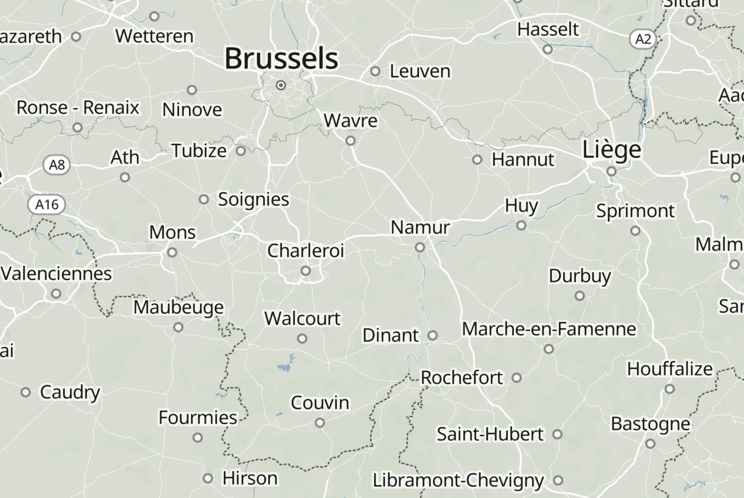 Route map: Namen (2009) — Walloon Brabant · Belgium