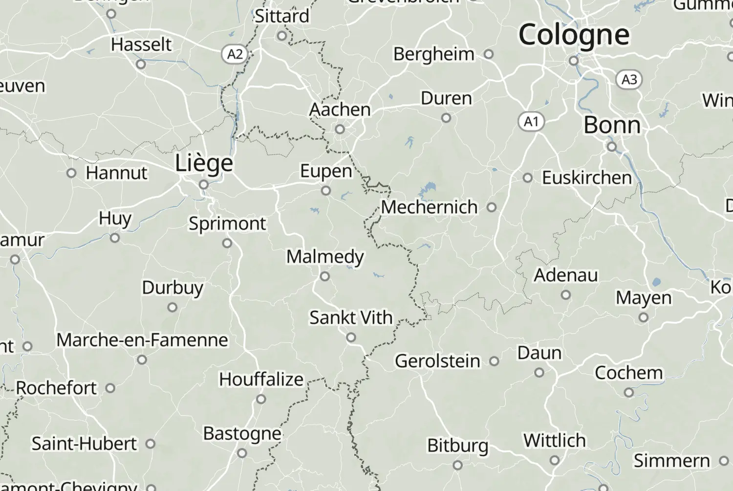 Route map: De Oostkantons (2010) — Liège · Belgium