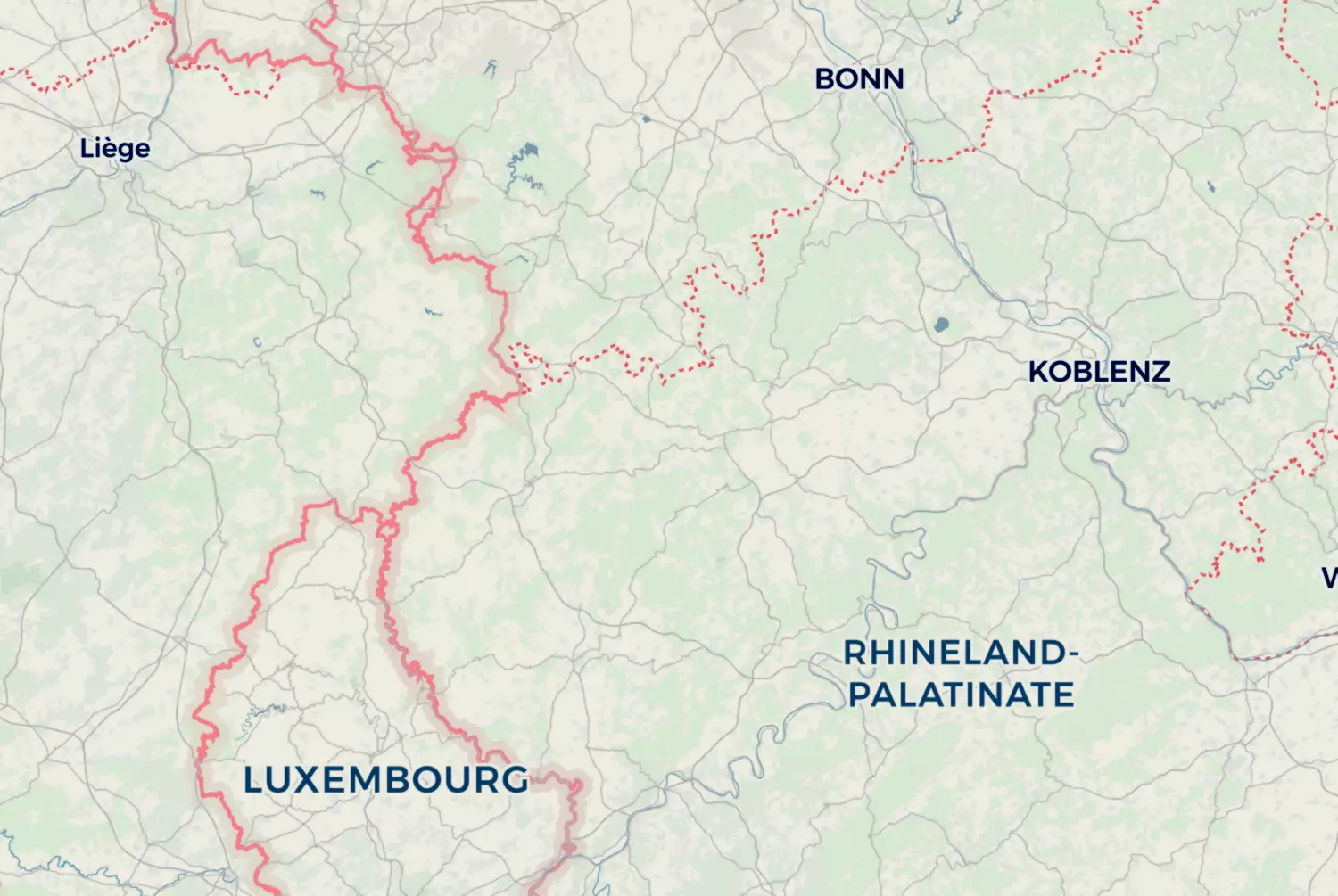 Route map: Route Eifel St-Vith 2021 — Liège · Belgium