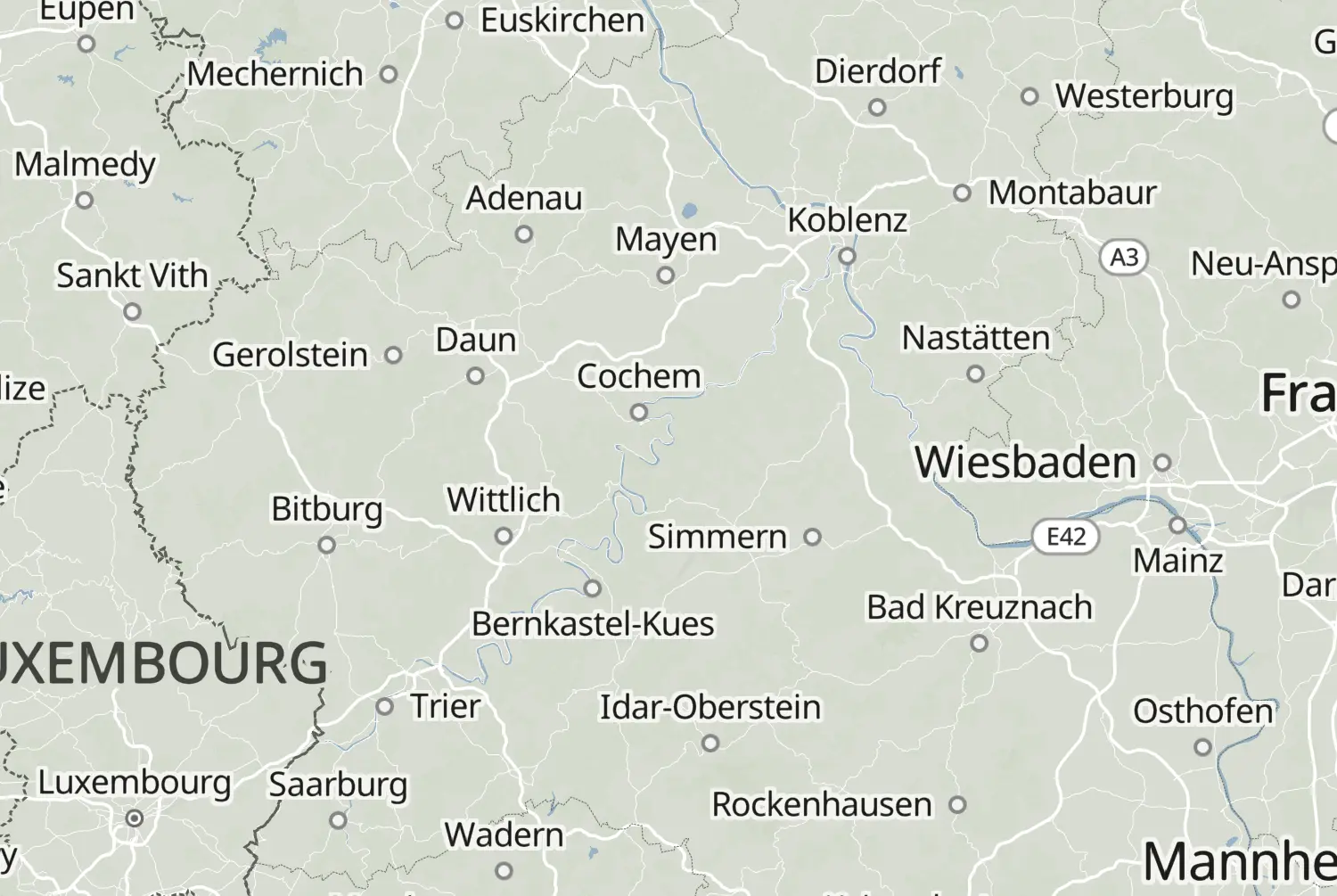 Route map: Daun - Rondje Eifel, via Cochem — Rhineland-Palatinate · Germany