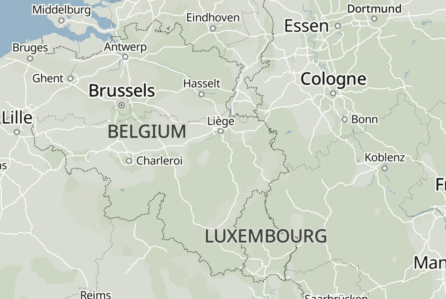 Route map: 6-daagse Eifel trip 2026 - Dag 1 heenrit — Walloon Brabant · Belgium