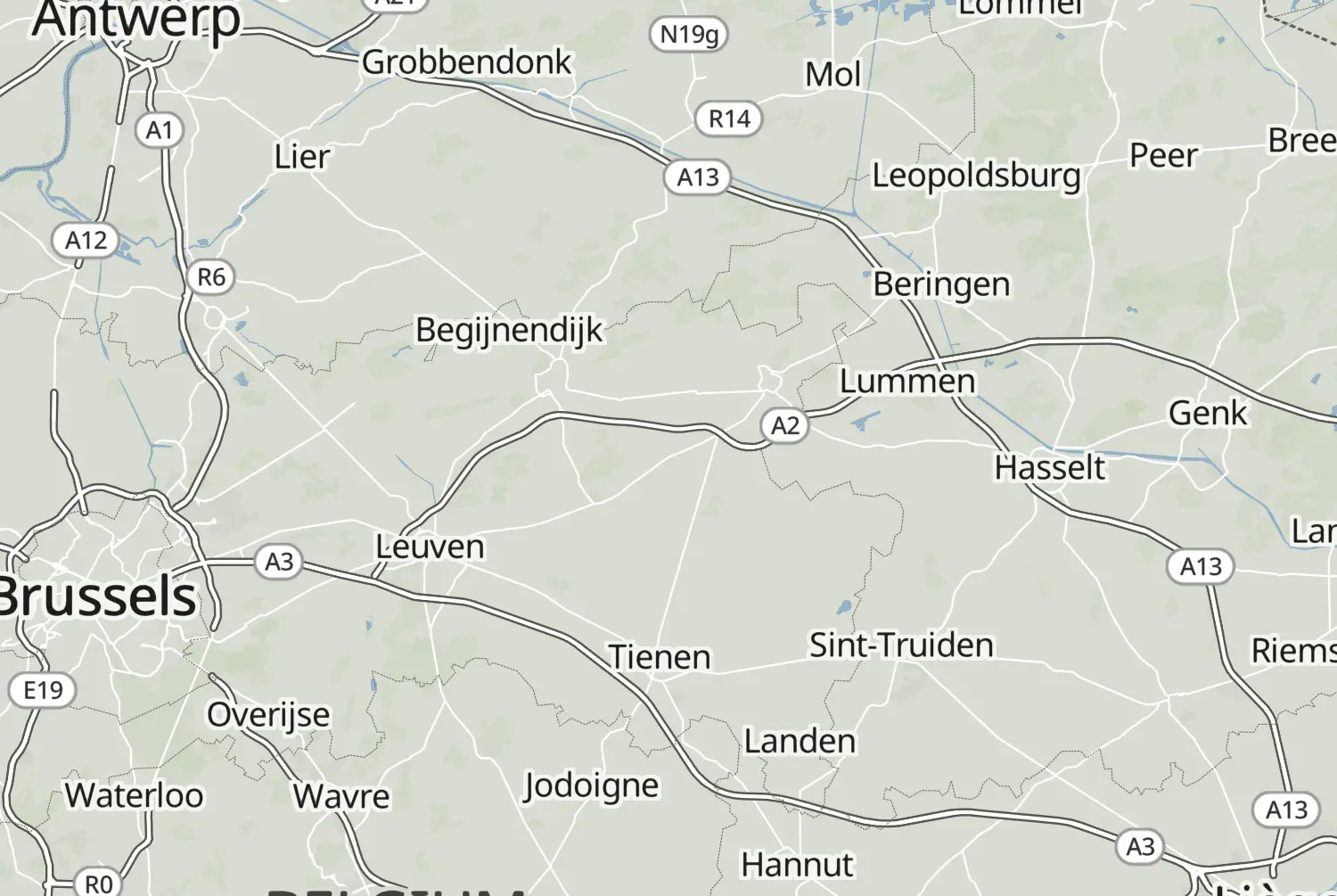 Route map: Heusden-Zolder - Overijse — Limburg · Belgium