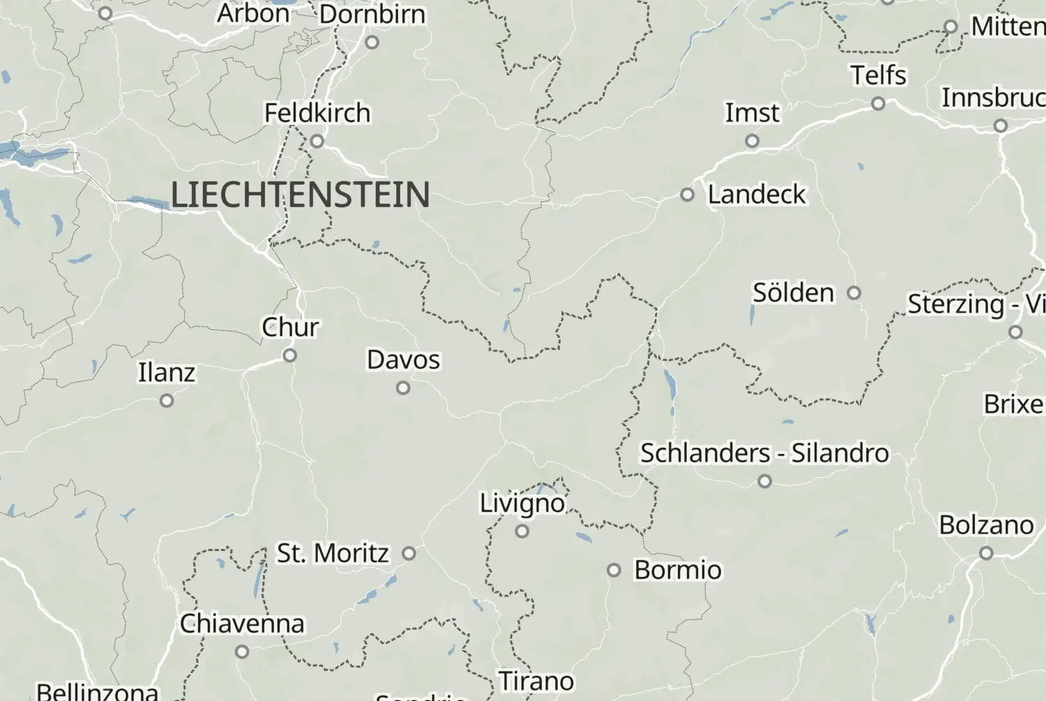 Route map: Vier Pässe Tour in 3 Länder — Tyrol · Austria