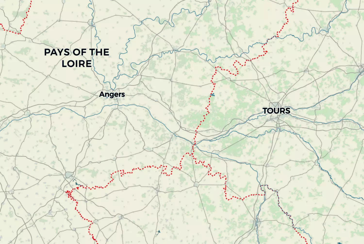 Route map: De Loire — Dag 1 — Pays de la Loire · France