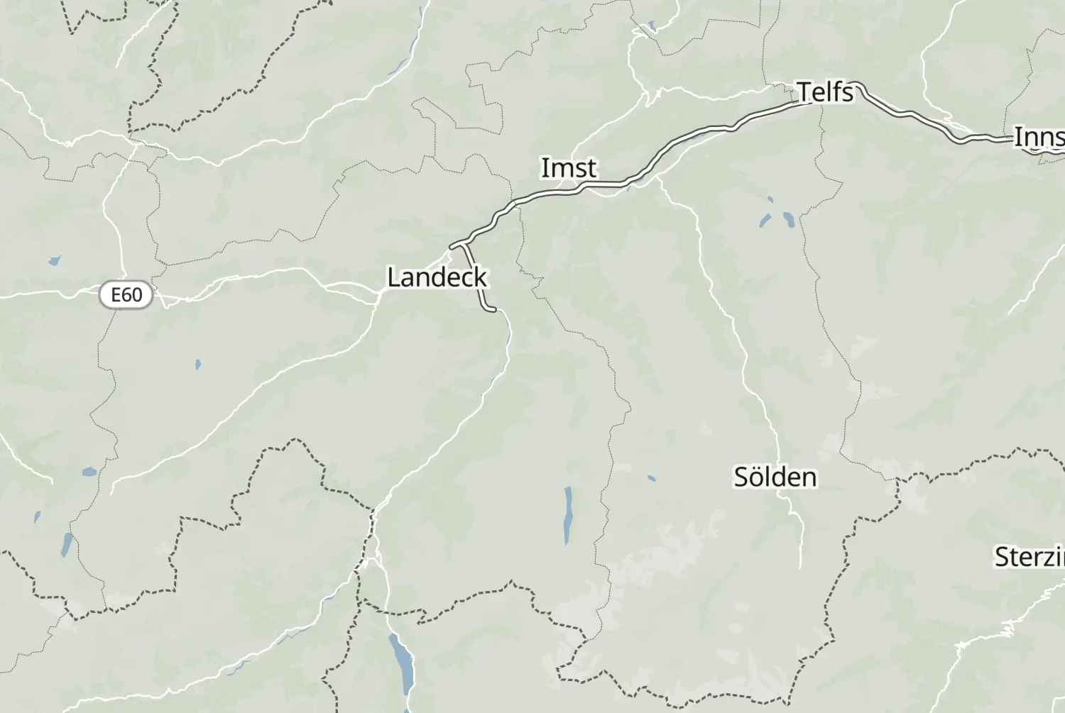 Route map: Kaunertal und Pitztal — Tyrol · Austria