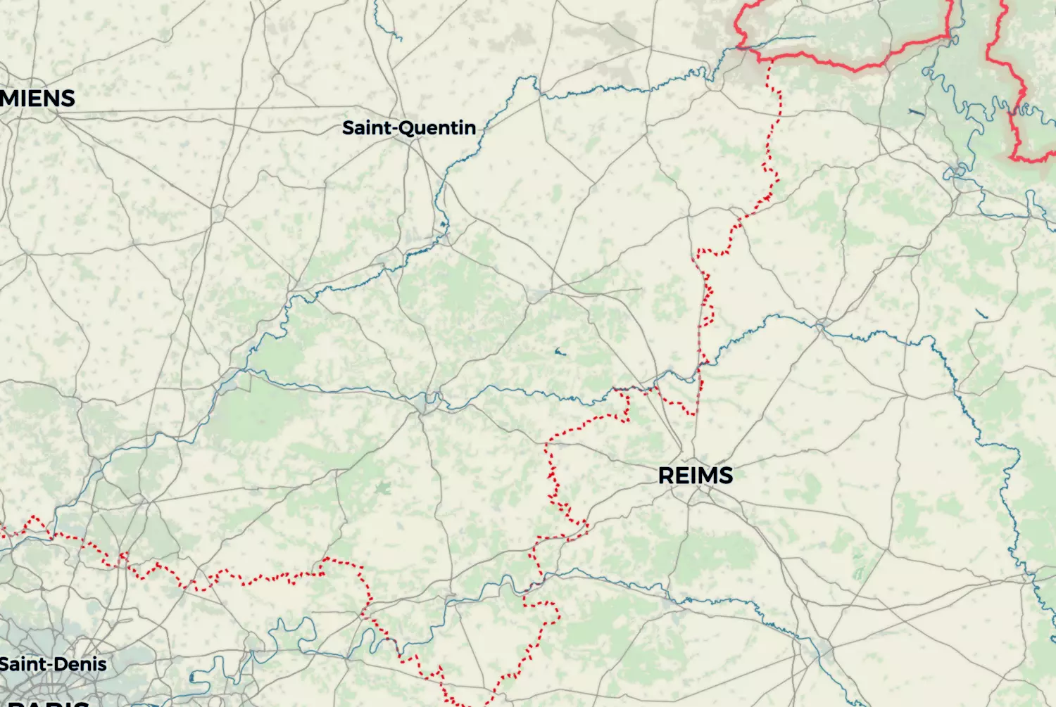 Route map: Langs de Noord-Franse circuits — Grand Est · France