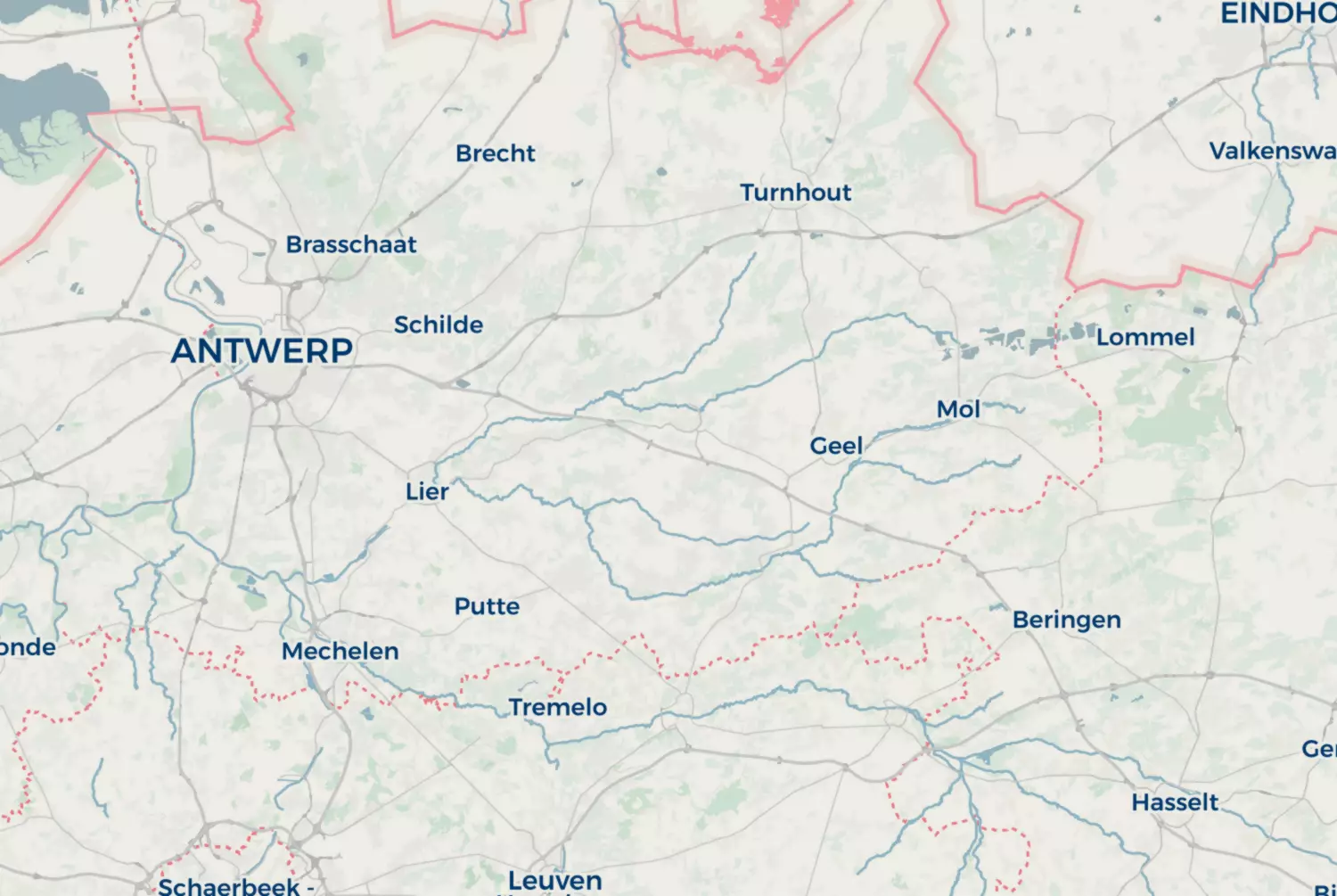 Route map: Zoersel-Lier — Antwerp · Belgium