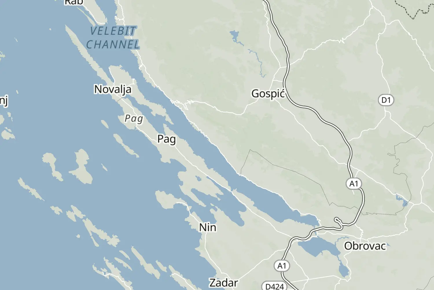 Route map: Kroatië — Dag 2 — Zadar County · Croatia
