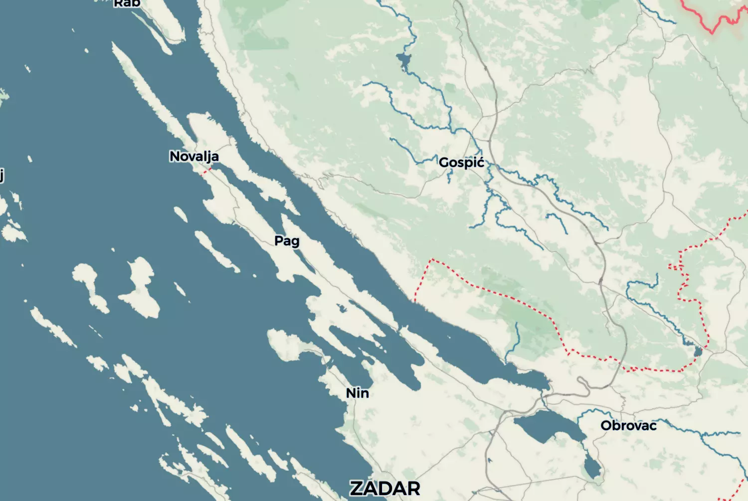 Route map: Kroatië — Dag 2 — Zadar County · Croatia