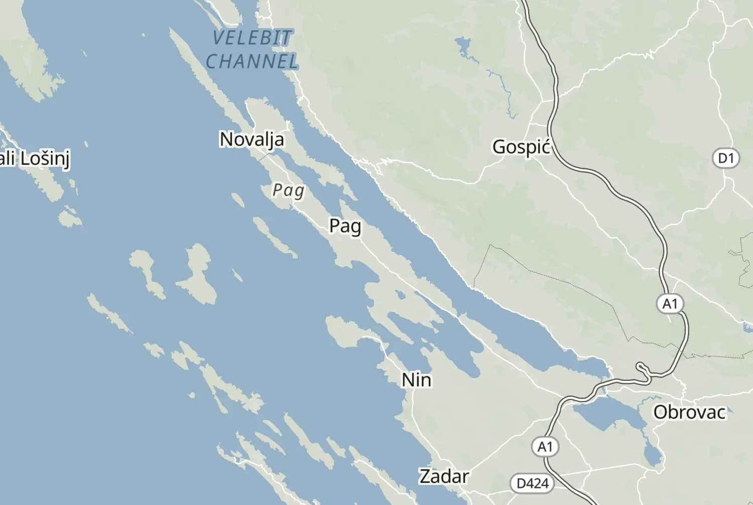 Route map: Kroatië — Dag 3 — Lika-Senj County · Croatia
