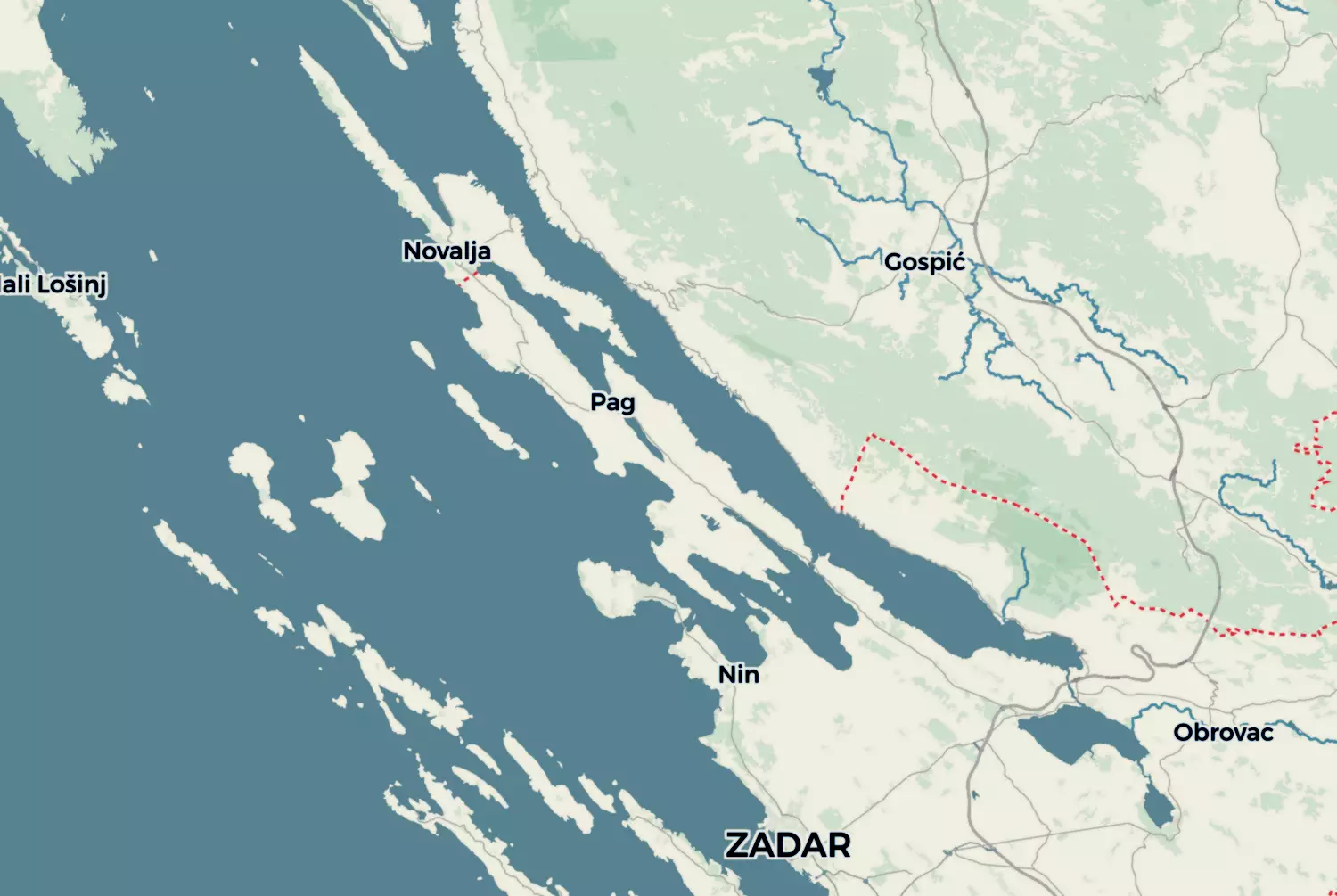 Route map: Kroatië — Dag 3 — Lika-Senj County · Croatia
