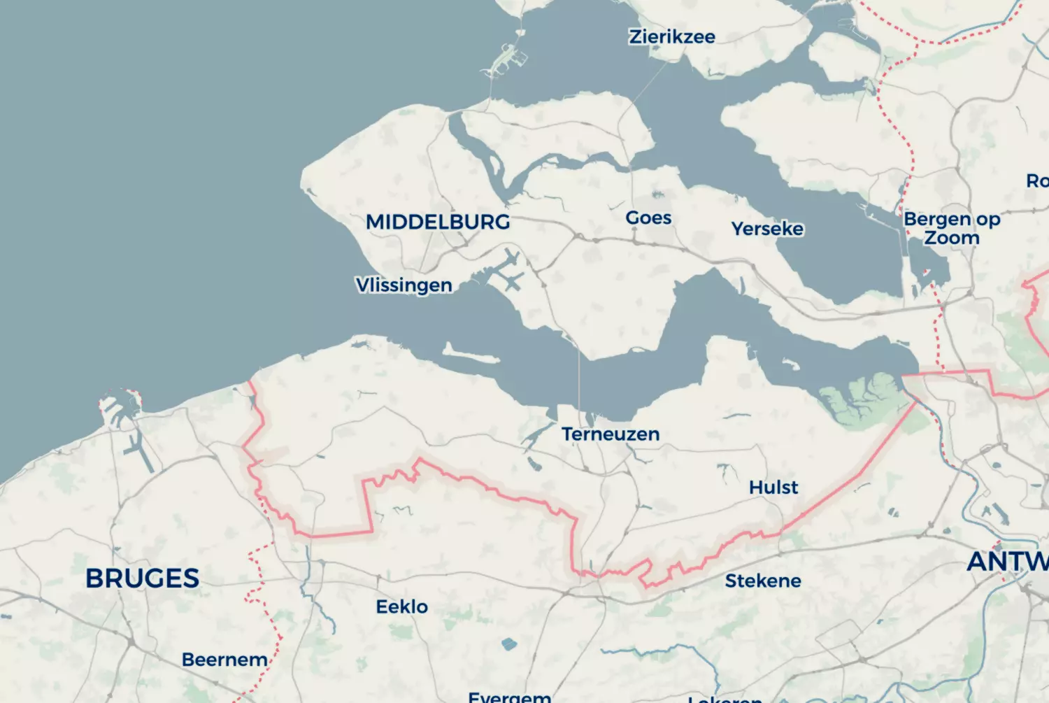 Route map: Maldegem-Goes — East Flanders · Belgium