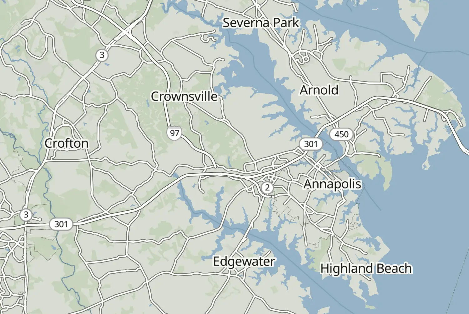 Route map: Cantler’s — Maryland · United States